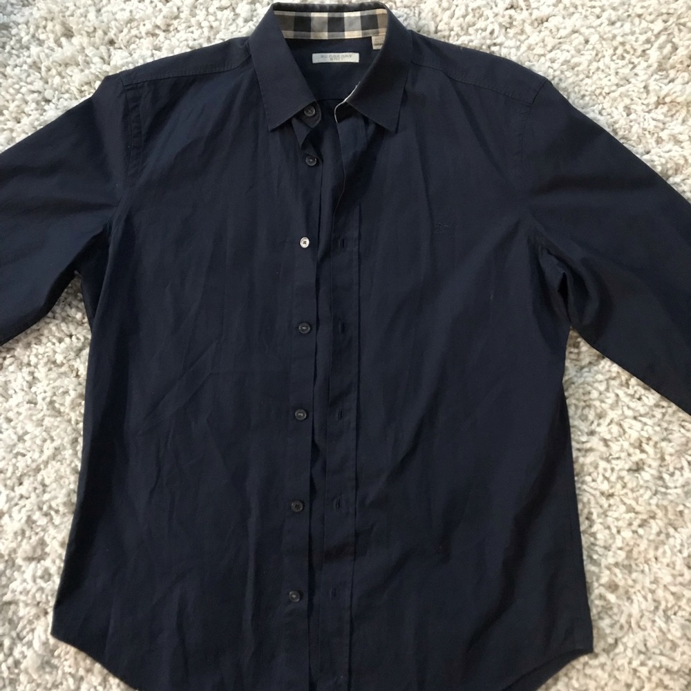 Burberry Navy blue button up Size medium
